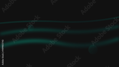 Abstract green flowing lines and waves with a smoky, futuristic glow