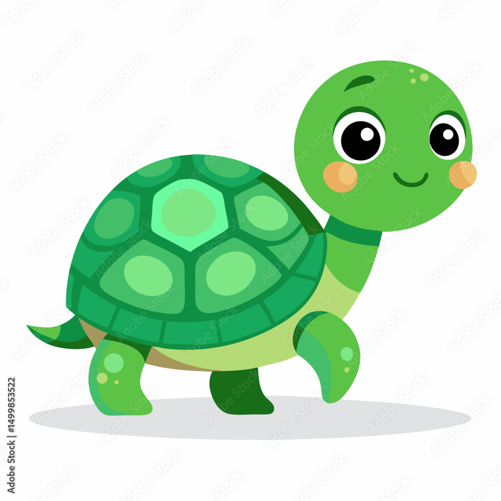 Fototapeta premium tortoise with green leaf