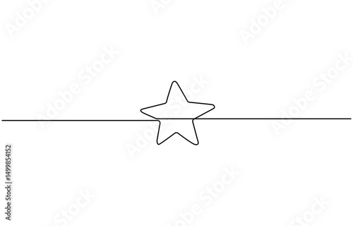 Line star one continuous line drawing design vector, hand draw doodle stars illustration in continuous line arts style vector, Hand giving star continuous line drawing rating symbol.