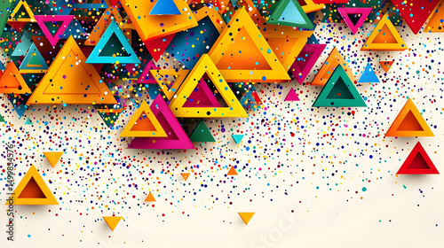 Colorful Geometric Triangles Background Design