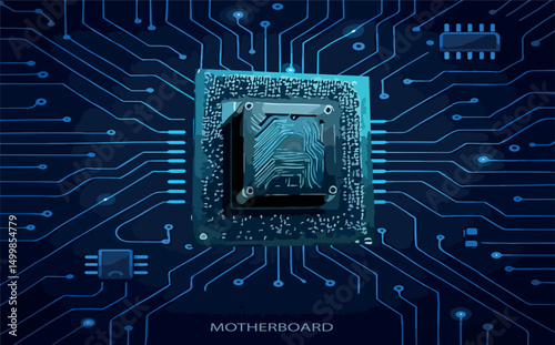 computer motherboard background vector .