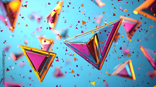 Colorful Abstract Geometric Triangles
