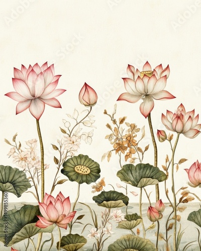 Indian Traditional Mughal Wedding Card Design, Invitation template.