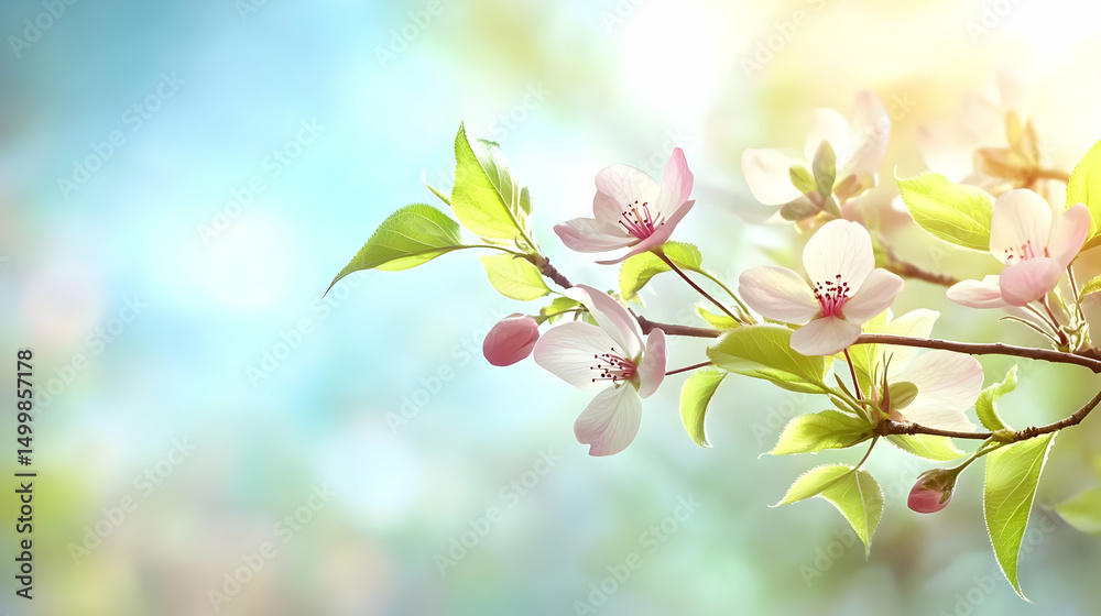 Obraz premium Spring Blossoms Branch With Soft Light