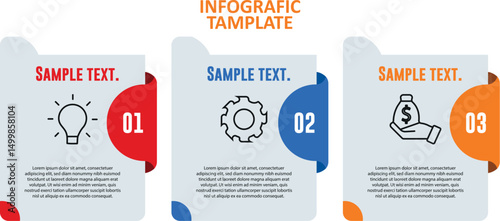Colorful Step-by-Step Infographic Banner with Tags, Labels, and Paper Layout Elements