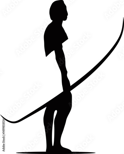 silhouette of a surfer vector