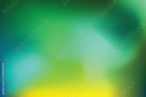 Soft gradient blur background with green, teal, yellow and blue abstract artistic mix
