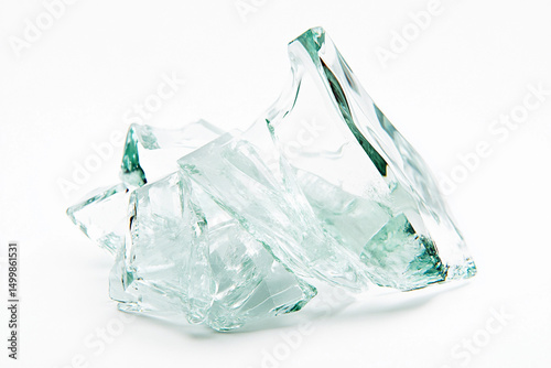 Wallpaper Mural Clear glass shards scattered on a white surface Generative AI Torontodigital.ca