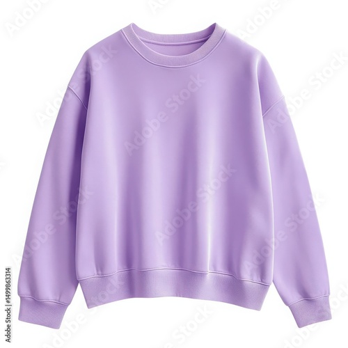 Lilac crewneck sweatshirt mockup isolated on white background