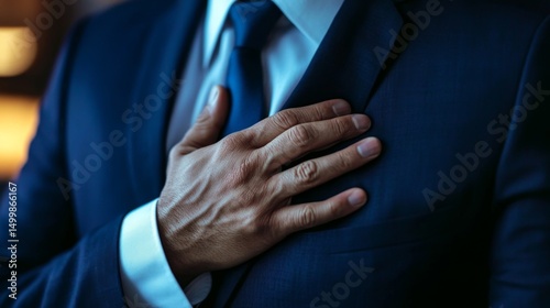 Businessman Feeling High Blood Pressure During Stressful Situation