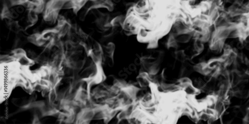 Abstract white smoke texture on black background