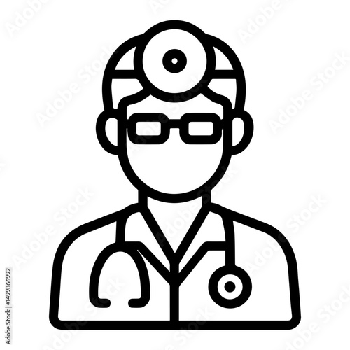 Doctor icon on white background vector
Vector line profession icon