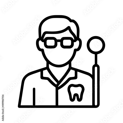Icon man doctor dentist on white background vector
Vector line icon profession