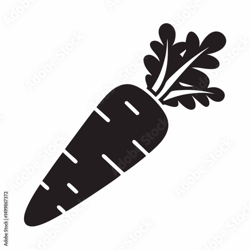 Carrot Silhouette Vector for Organic Branding.