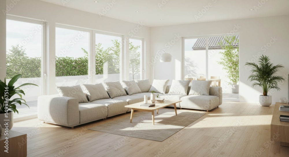 Obraz premium Modern Open-Plan Living Area