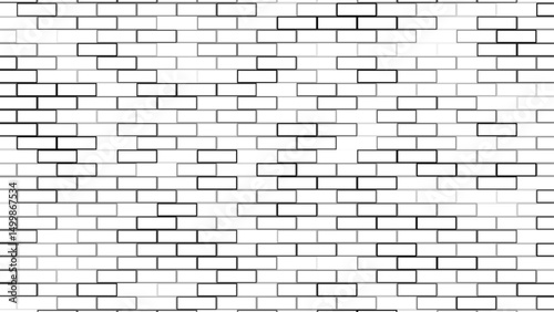 Seamless white brick wall texture, horizontal pattern, light gray grout, minimalistic design. white brick wall texture wallpaper background. Vector illustration.