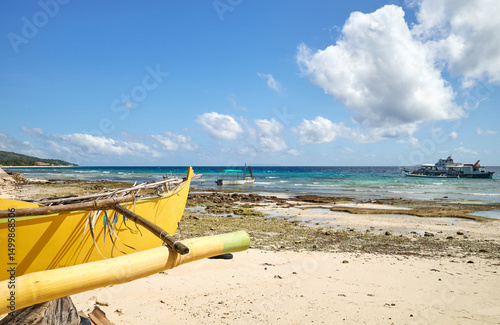 Bangka boat on the beach, Philippines. photo
