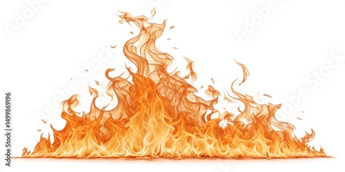 Blazing Orange Flames, Isol...