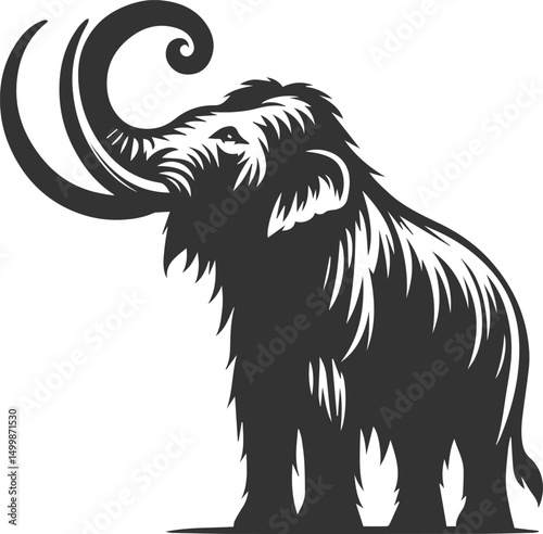 Wild animal mammoth vector silhouette