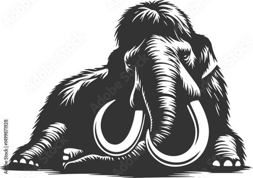 Wild animal mammoth vector silhouette
