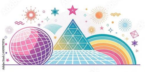 Colorful Retro Geometry Glo...