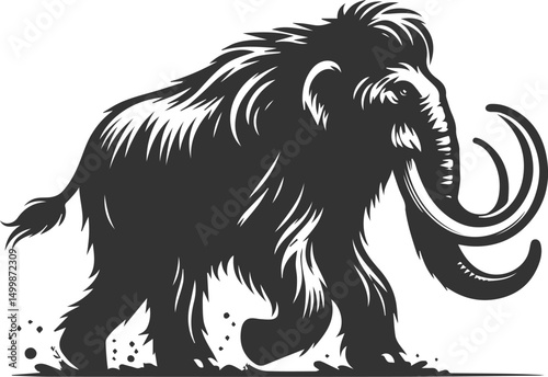 Wild animal mammoth vector silhouette