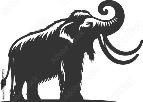 Wild animal mammoth vector silhouette