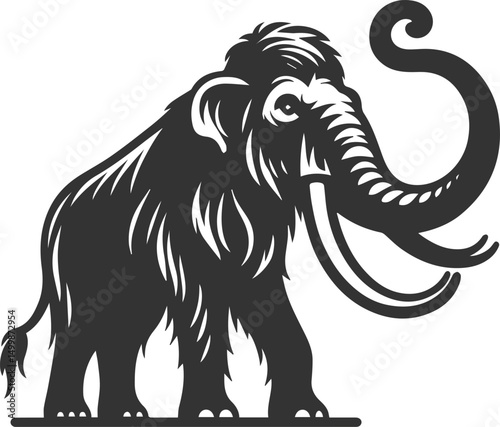 Wild animal mammoth vector silhouette