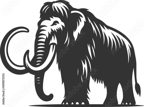 Wild animal mammoth vector silhouette