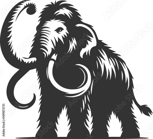 Wild animal mammoth vector silhouette