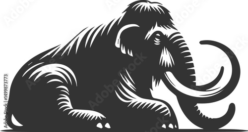 Wild animal mammoth vector silhouette