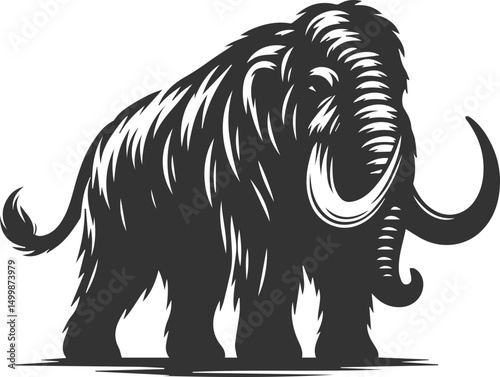 Wild animal mammoth vector silhouette