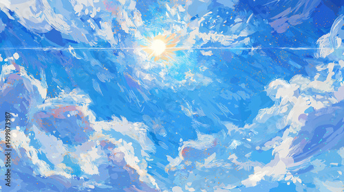 Sunshine, blue sky, summer