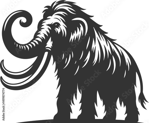 Wild animal mammoth vector silhouette