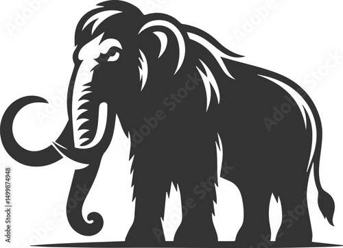 Wild animal mammoth vector silhouette