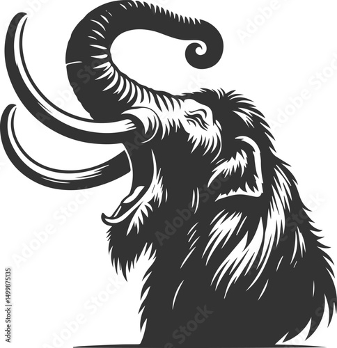 Wild animal mammoth vector silhouette