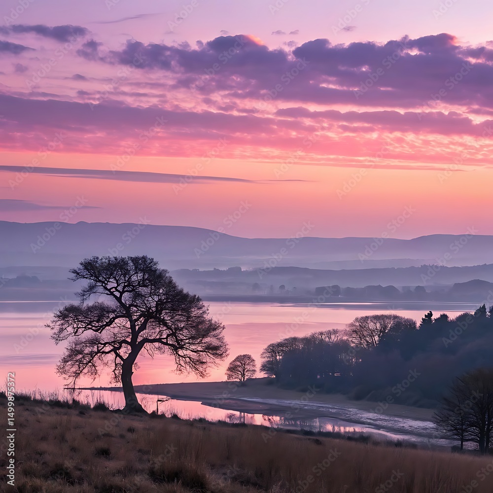 Obraz premium sunset in the mountains