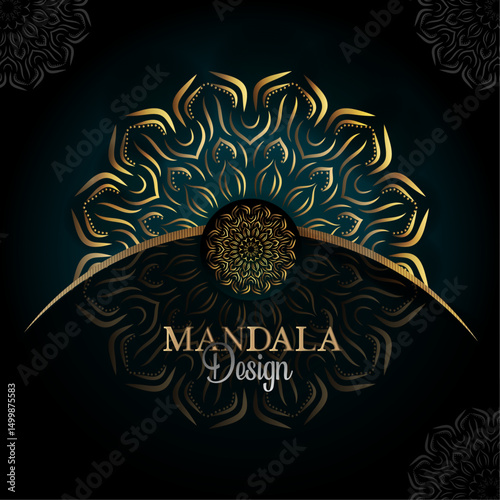  Mandala Vintage Floral Ornament Design Template with Gold Mandala Pattern
