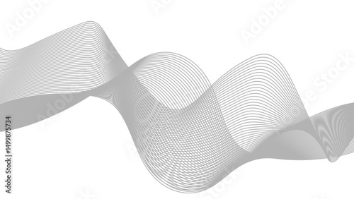 Thin wavy line abstract background. Wavy line horizontal divider outline minimalist background. abstract simple grey wave line design can be used background.