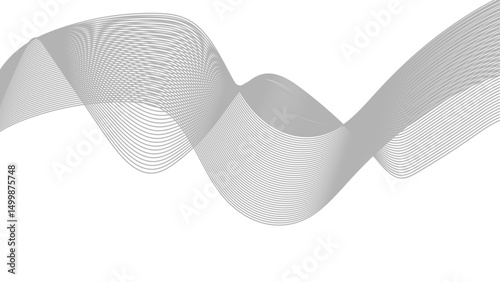 Thin wavy line abstract background. Wavy line horizontal divider outline minimalist background. abstract simple grey wave line design can be used background.