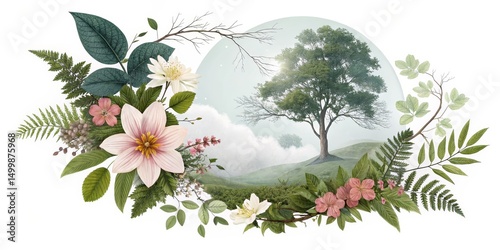 Floral Landscape Tree in Mi...