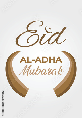 Minimal Gold and White Eid AlAdha Mubarak Vector Design