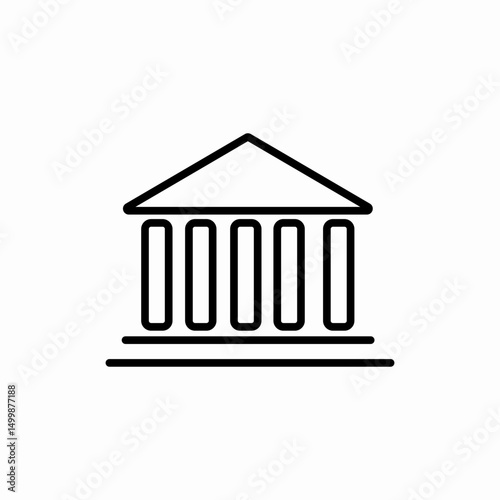 Bank columns finance icon vector sign