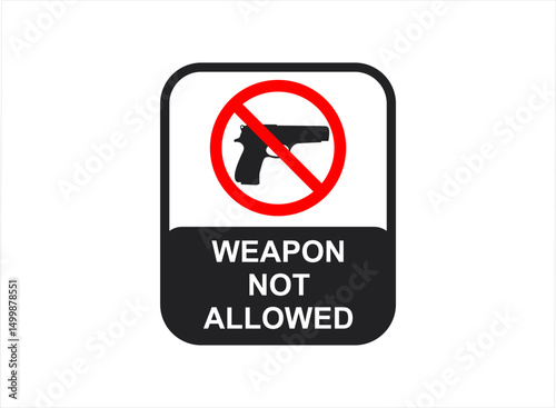 Weapon not allowed icon vector design.