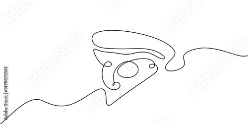 Continuous line pizza vector slice icon cheese food hand drawn background sketch. Illustration pizza vector set isolated pizzeria outline symbol doodle italy menu eat piece art design logo italian