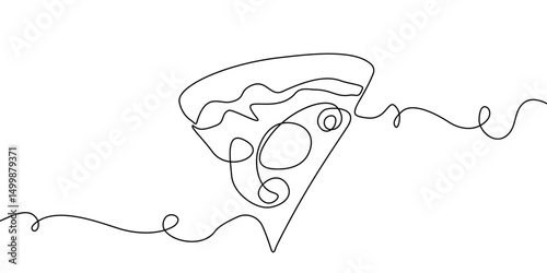 Illustration pizza vector slice icon cheese food hand drawn background sketch. Continuous line pizza set isolated pizzeria outline symbol doodle italy menu eat piece art design logo italian white flat