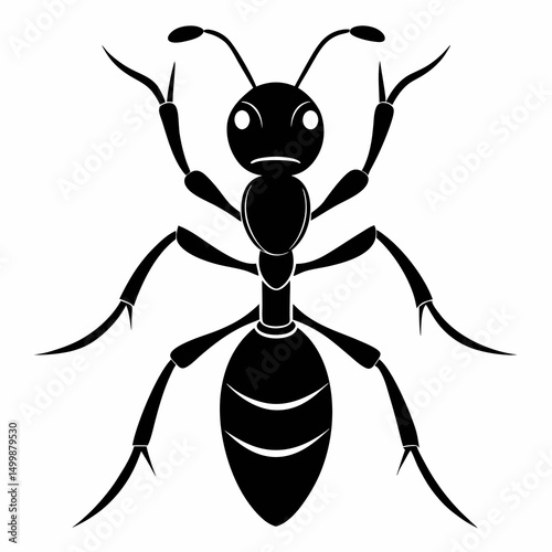Ant vector and black design and white background