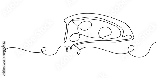 Illustration pizza vector slice icon cheese food hand drawn background sketch. Continuous line pizza set isolated pizzeria outline symbol doodle italy menu eat piece art design logo italian white flat