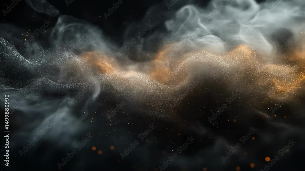 Enigmatic smoky cloud with glittering particles for elegant backgrounds
