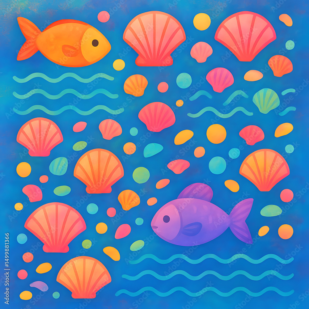 Naklejka premium Kawaii Otomi Art Coloring Page – Cute Sun, Moon, Stars & Flowers (8.5